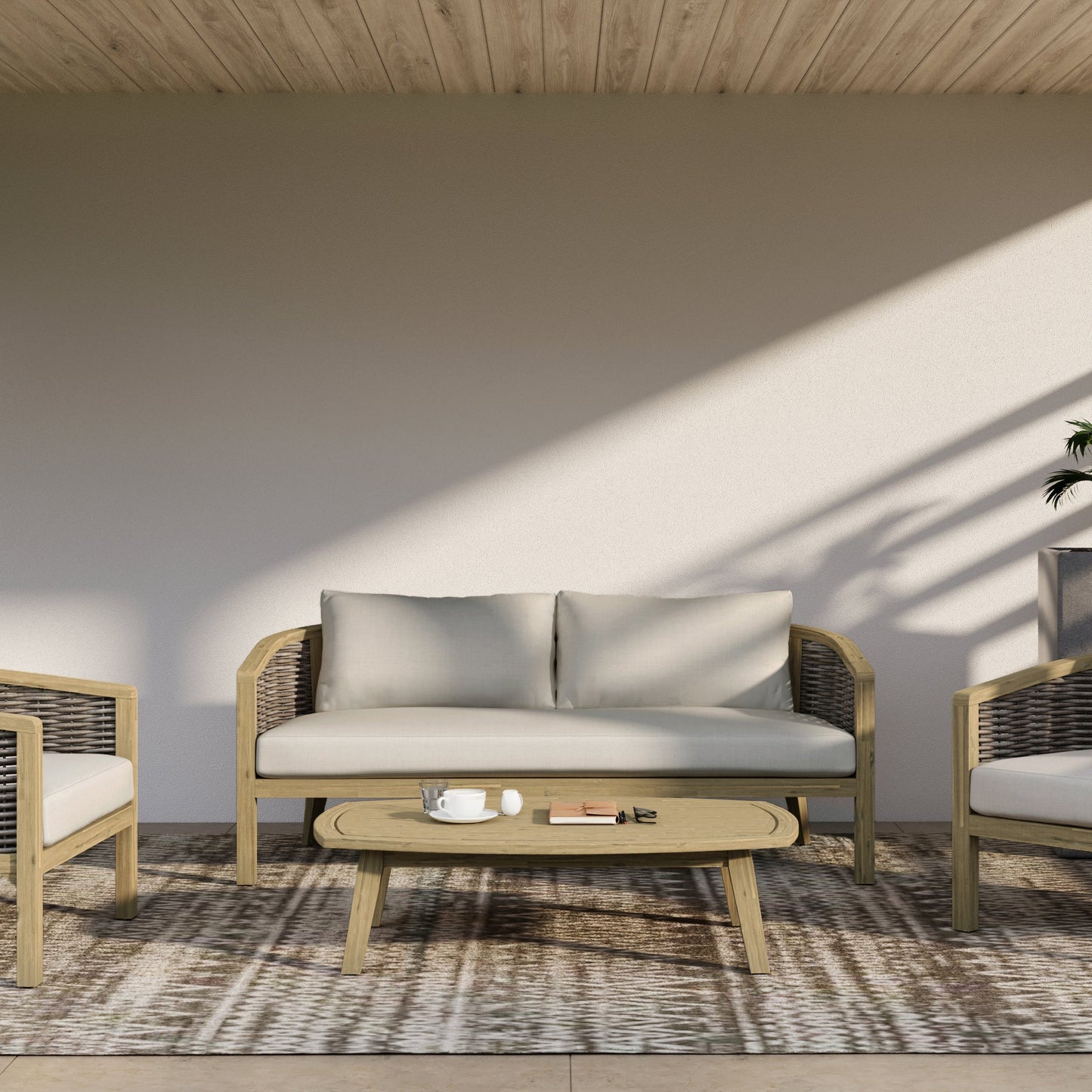 Parkside Outdoor Coffee Table - Light Teak