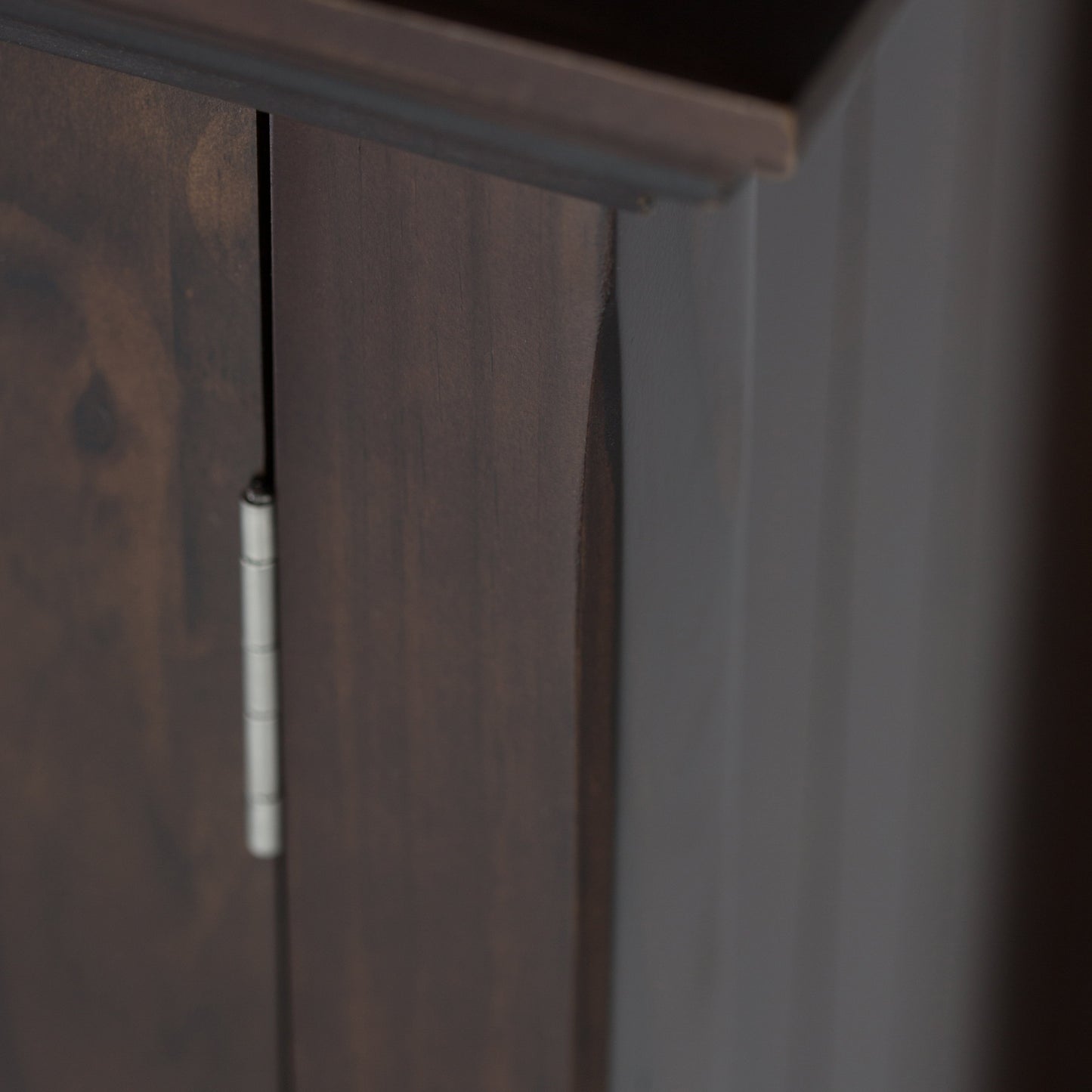 Acadian 62 Inch Wide Solid Wood Storage Cabinet in Brunette