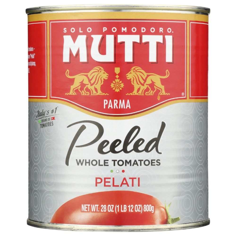 MUTTI: Peeled Tomatoes - Whole 28 oz, Fleshy and Firm for Culinary Use
