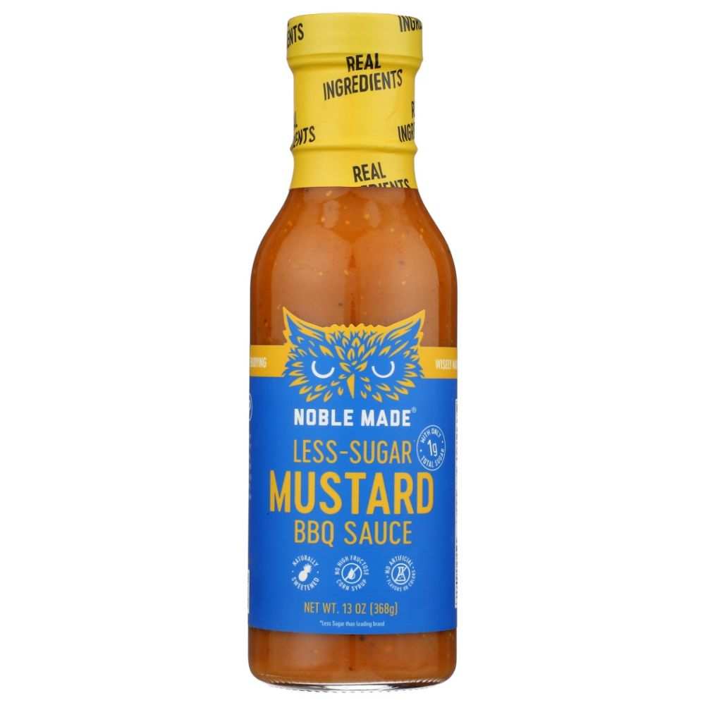 NOBLE MADE BY THE NEW PRIMAL: Less Sugar Mustard BBQ Sauce, 12 fo