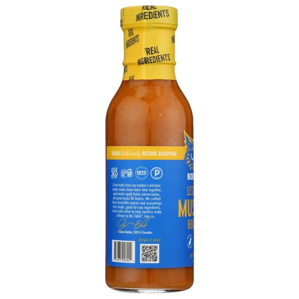 NOBLE MADE BY THE NEW PRIMAL: Less Sugar Mustard BBQ Sauce, 12 fo