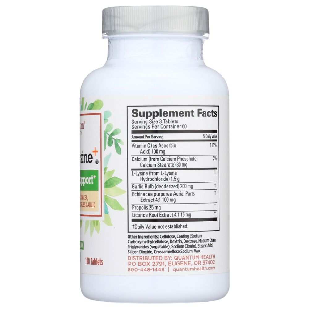 QUANTUM: SuperLysinePlus Advanced Lysine Supplement, 180 tb