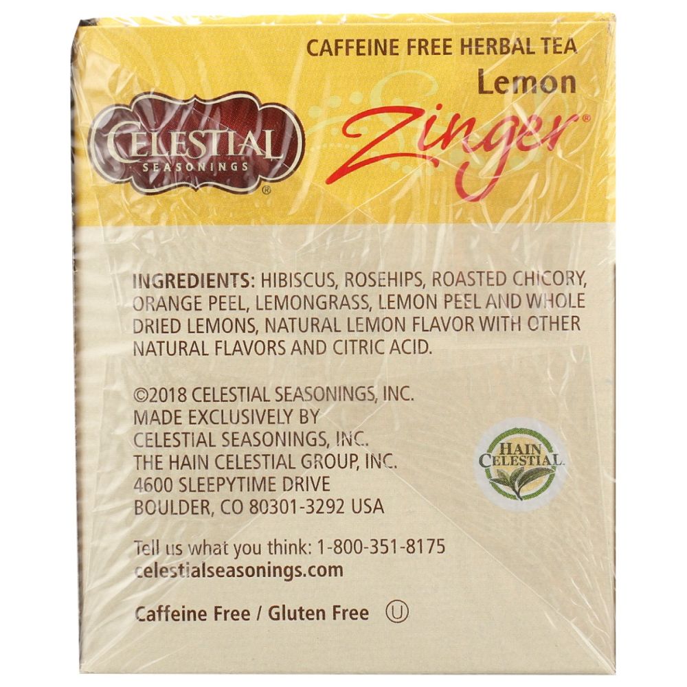 CELESTIAL SEASONINGS: Lemon Zinger Herbal Tea, 20 bg