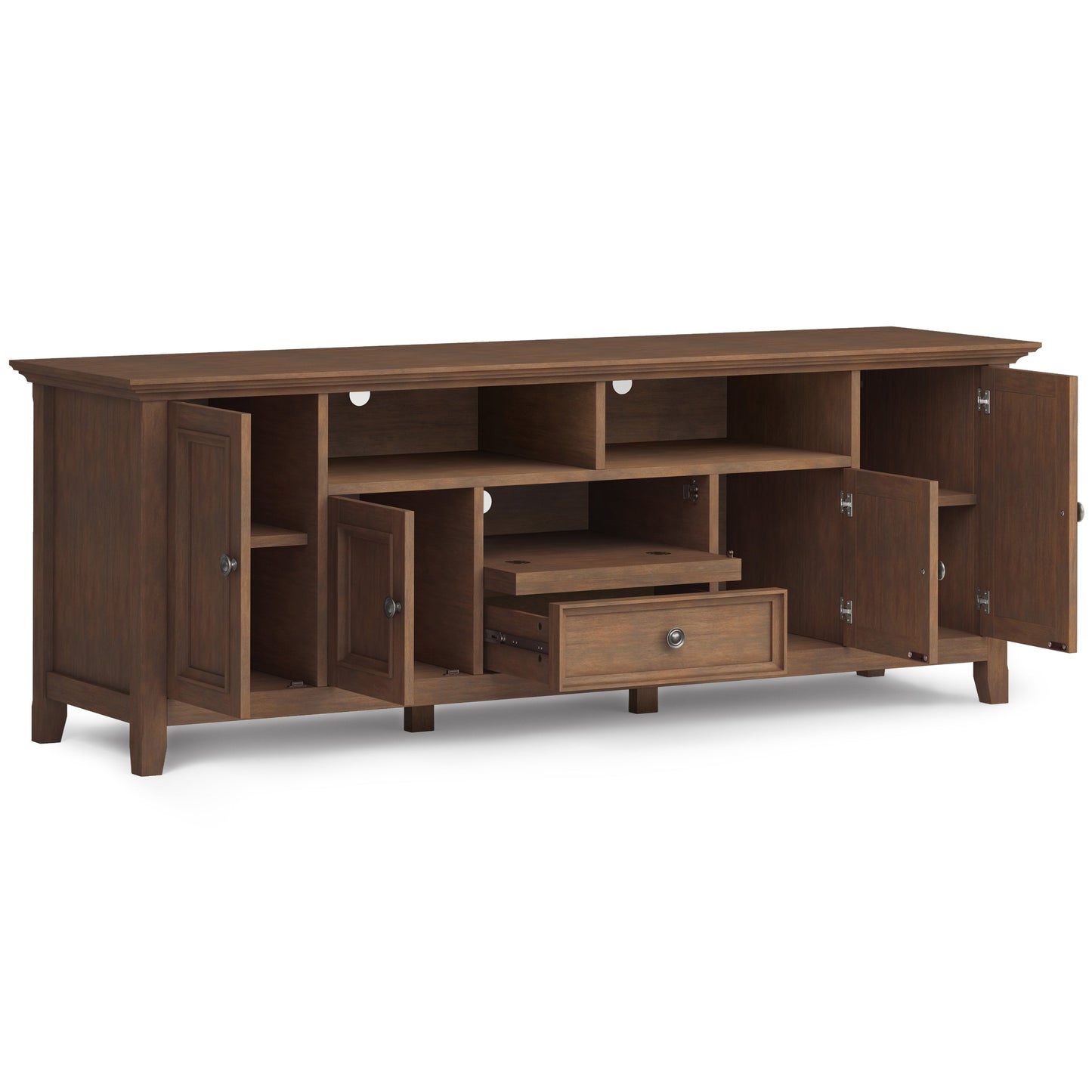 Amherst 72 Inch Wide Solid Wood TV Stand in Rustic