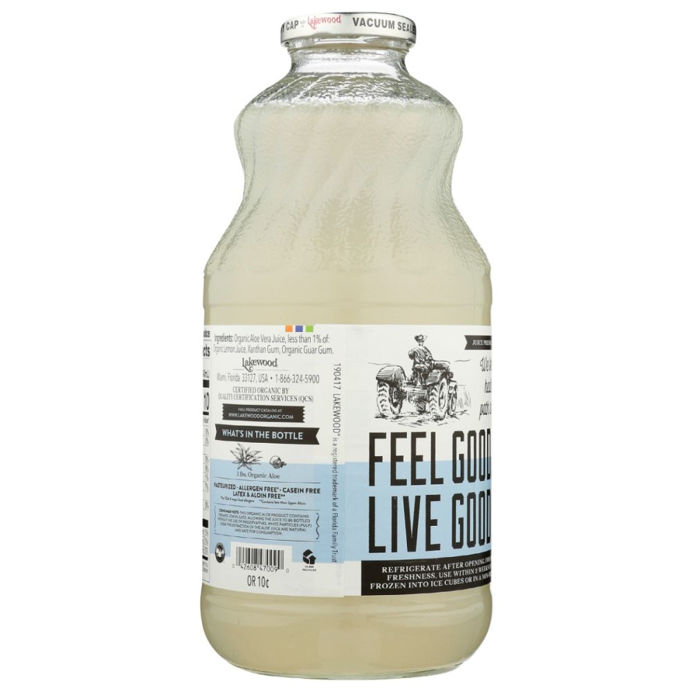 LAKEWOOD: Organic Pure Aloe Gel Juice, 32 fo