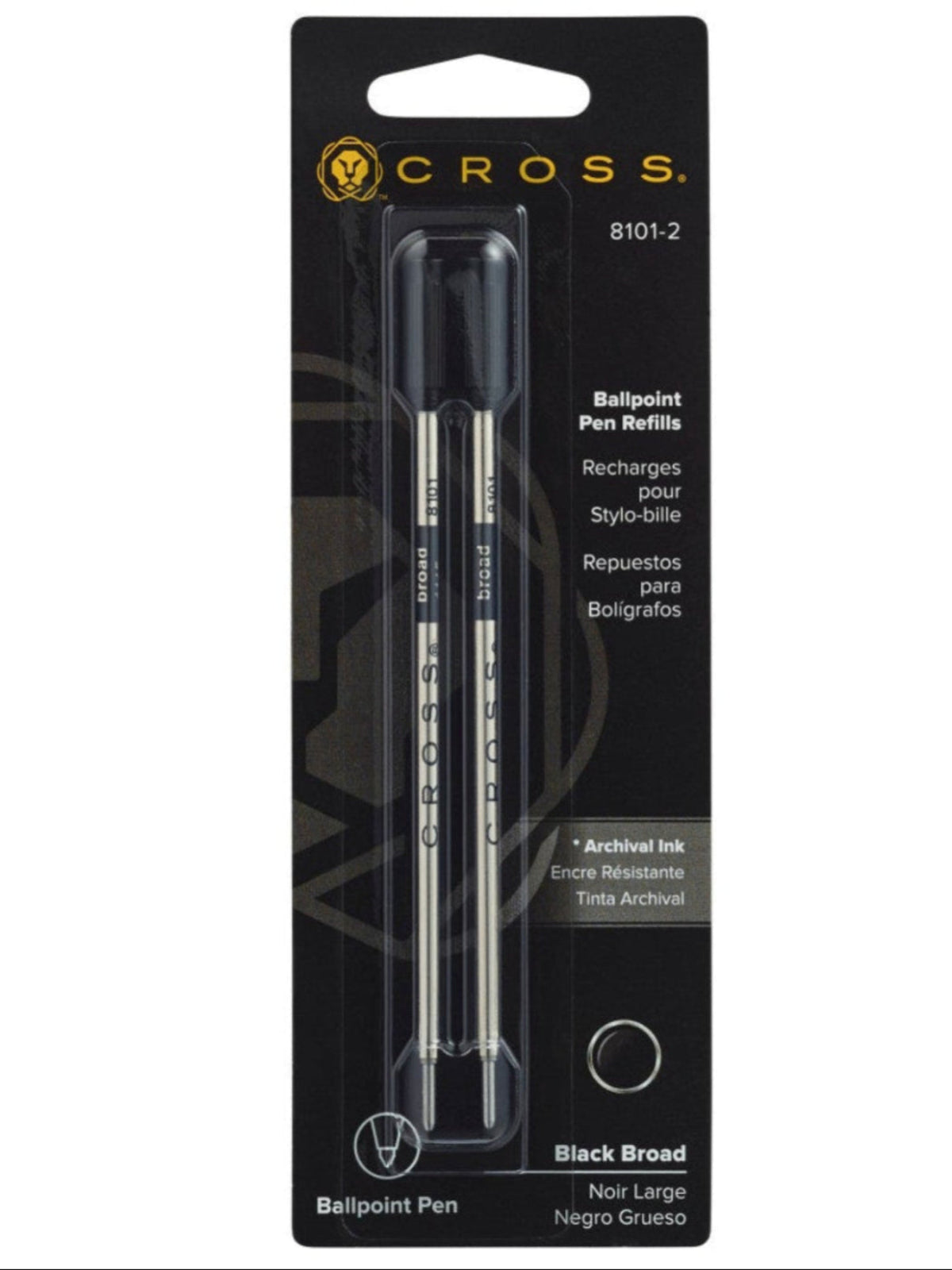 Ballpoint Pen Refill - Black - Broad - Dual Pack
