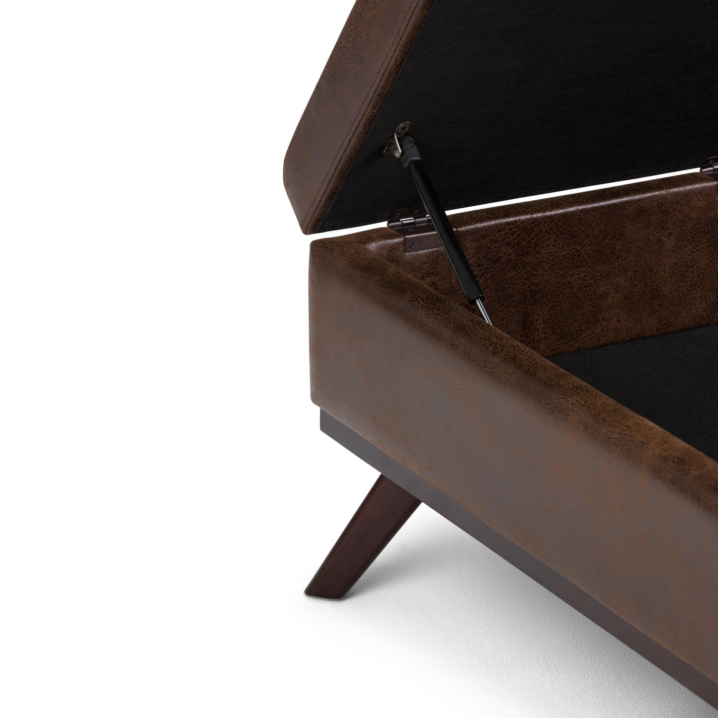 Owen 36 Inch Wide Square Coffee Table Storage Ottoman in Distressed Chestnut