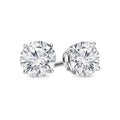 Lab Created White Topaz 6mm Round Cut 925 Sterling Silver Stud Earrings
