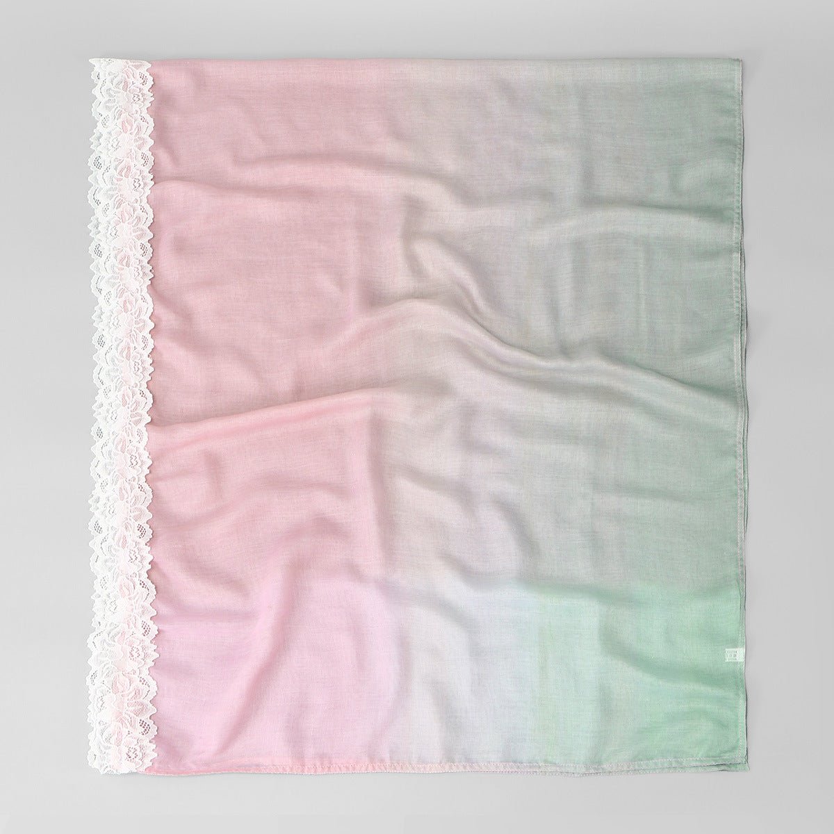 Lace Trim Print Hijab Shawl(MH231)