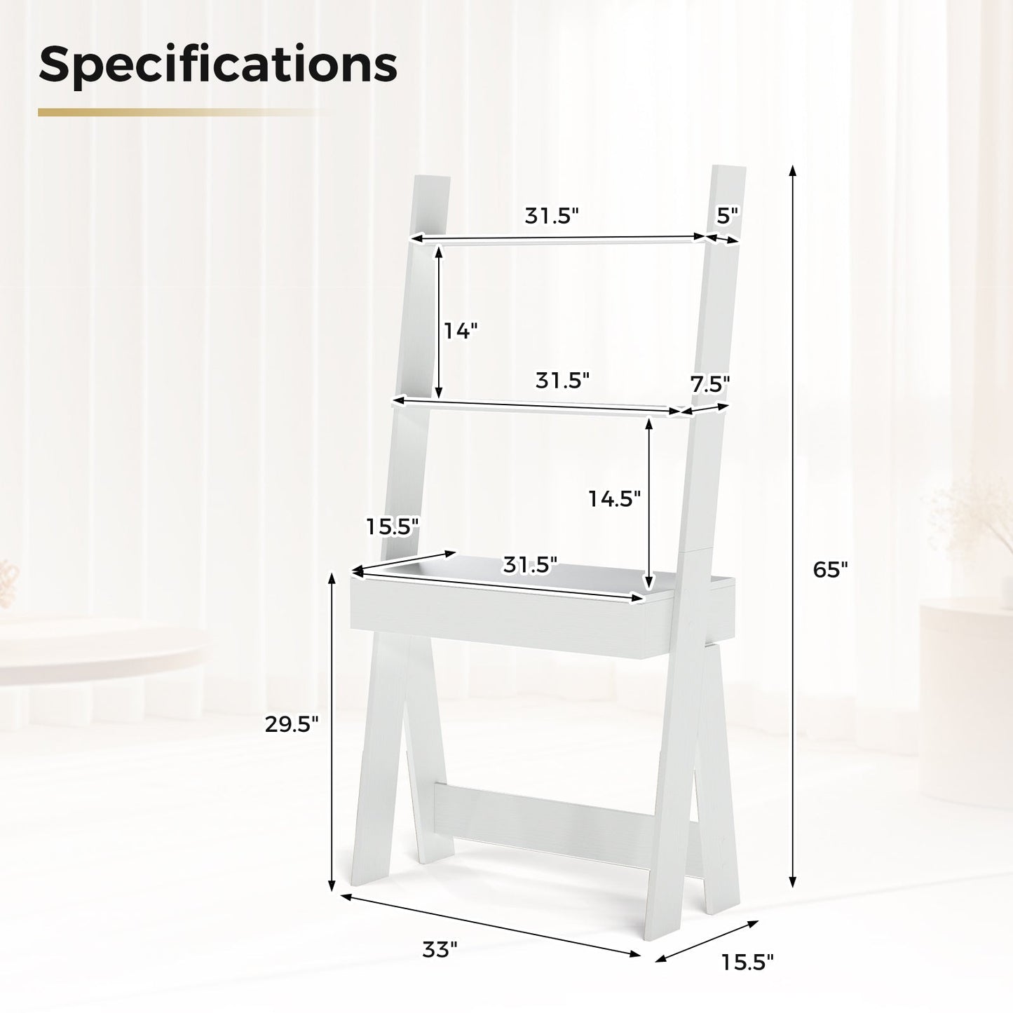 Ladder Shelf Desk