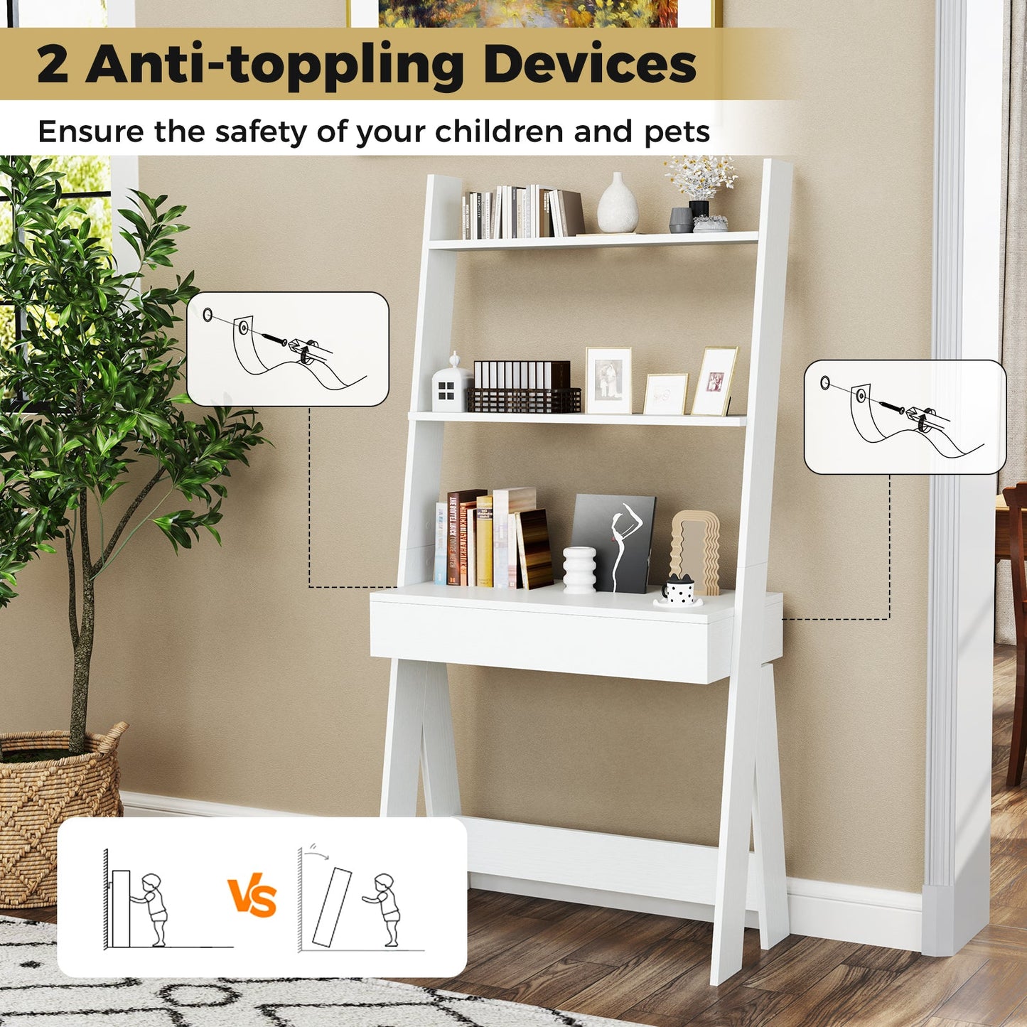 Ladder Shelf Desk