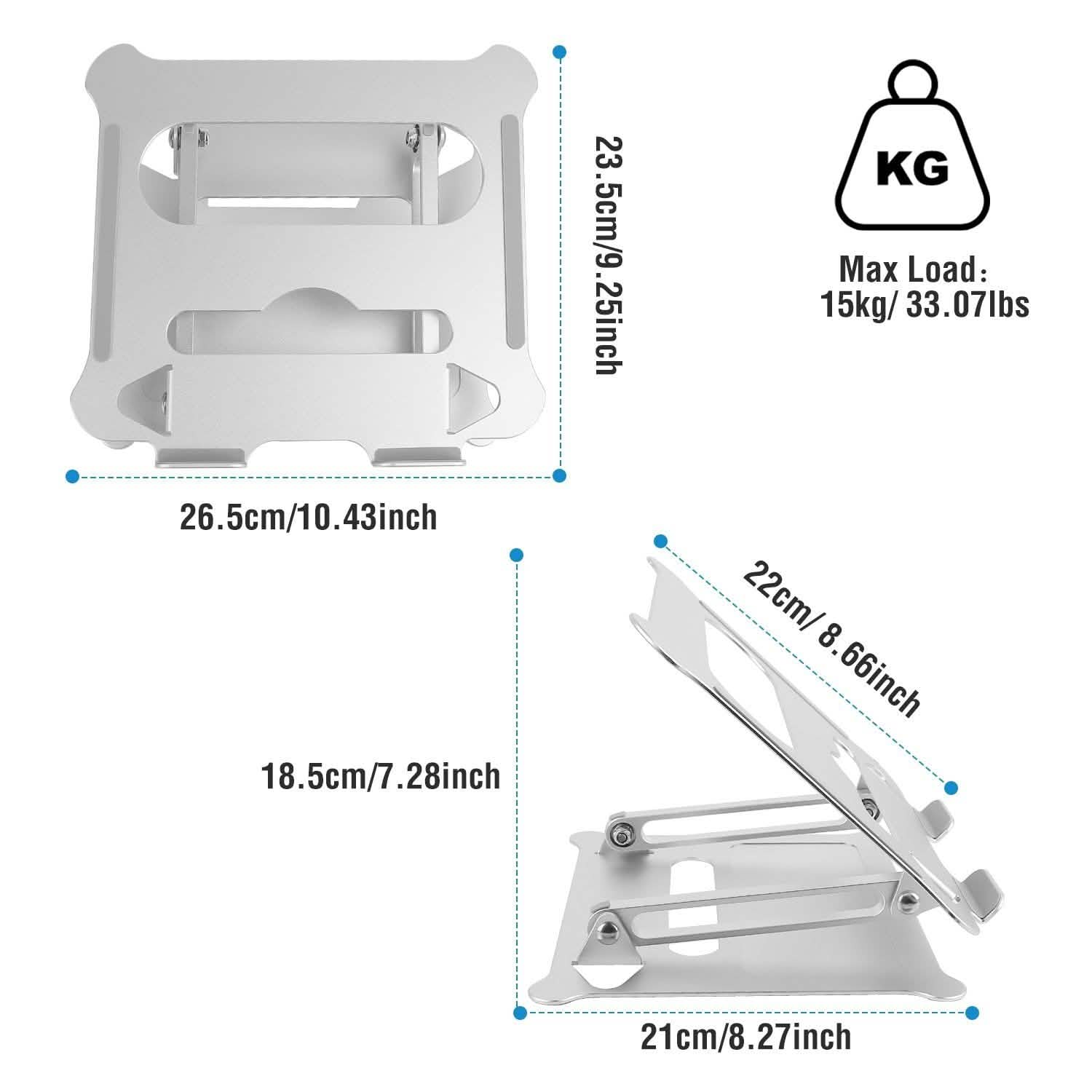 Laptop Stand Aluminum Angle Adjustable Computer Holder Riser Heat Vent
