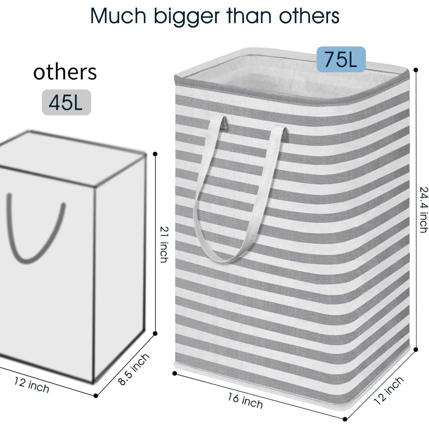 Large Foldable Tall Laundry Basket Storage Basket