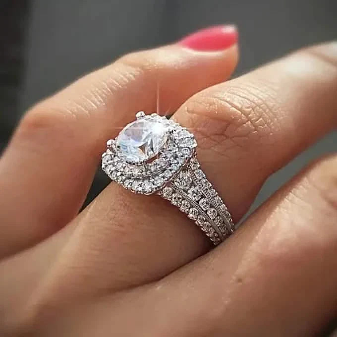 大きなオーバル 女性用合成ジルコニア結婚指輪