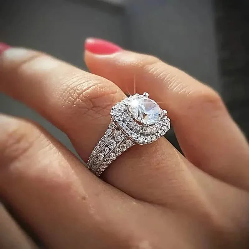 大きなオーバル 女性用合成ジルコニア結婚指輪