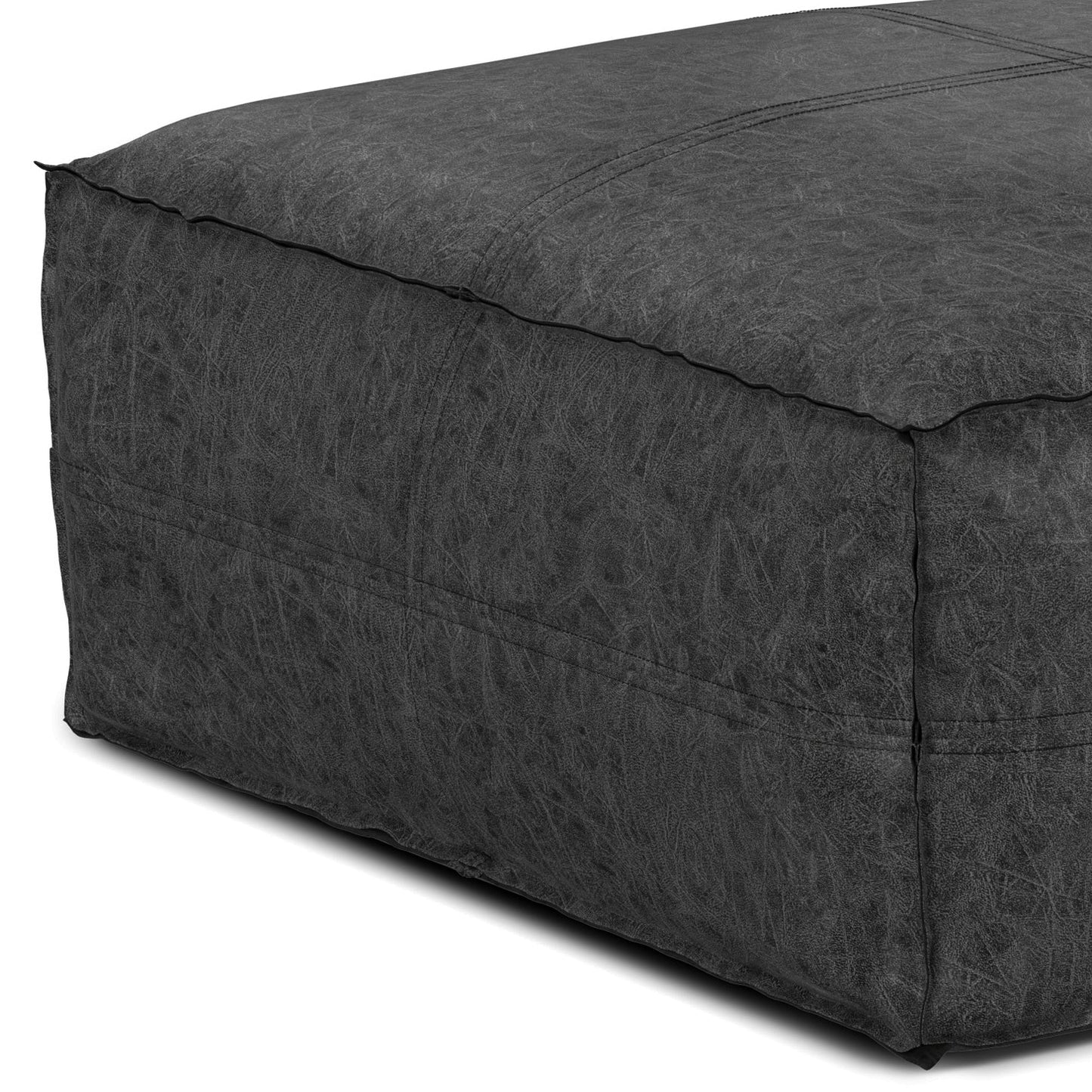 Brody - Large Square Coffee Table Pouf - Distressed