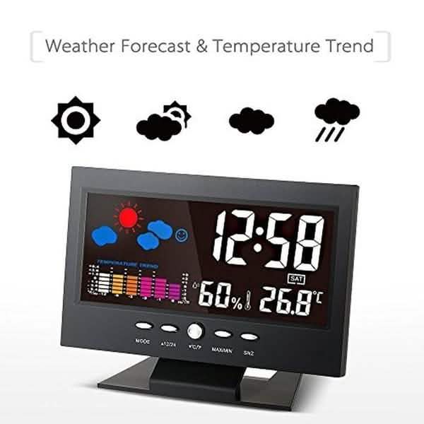 LCD Color Screen Digital Backlight Snooze Alarm Clock