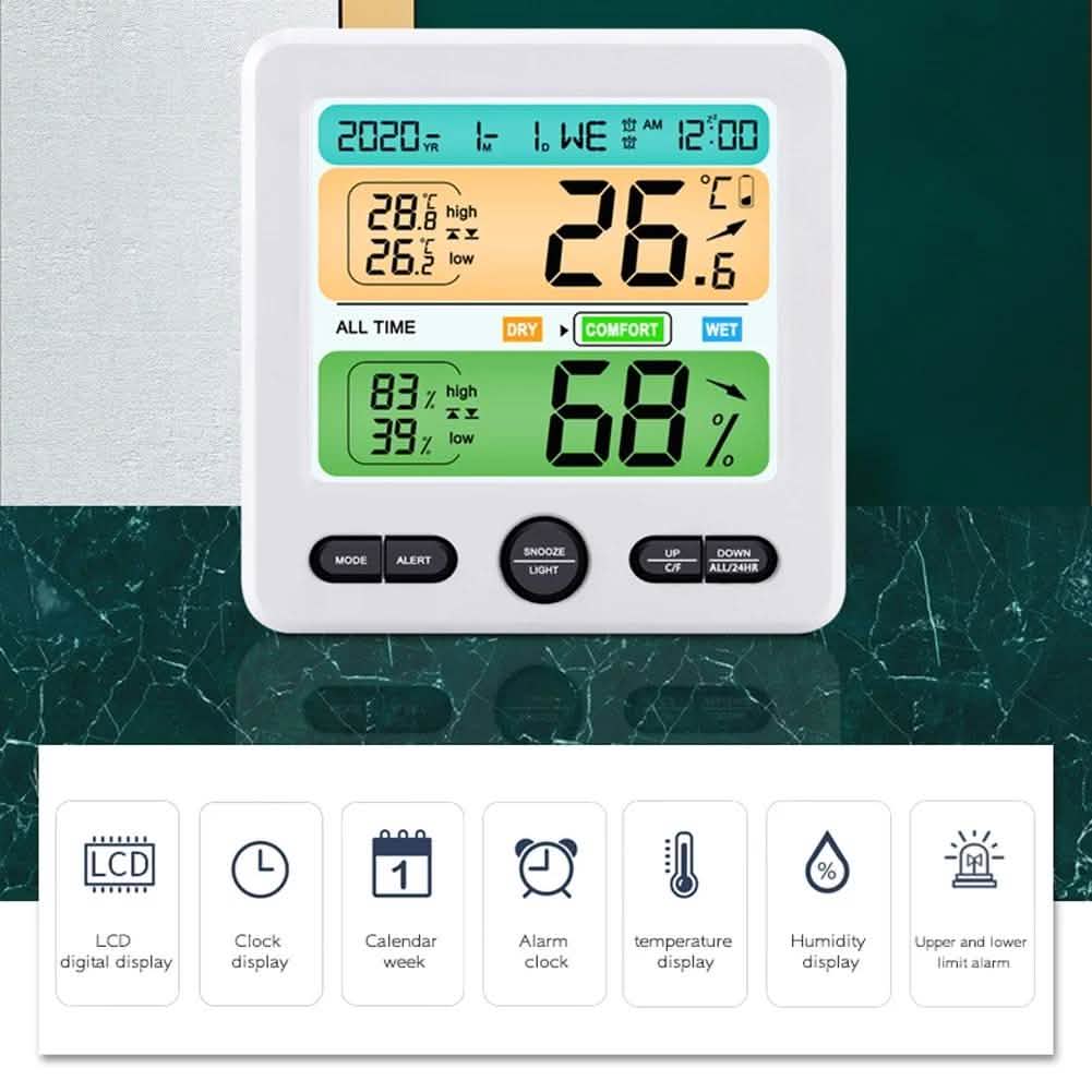 LCD表示 壁掛けデスクトップ室内高精度温湿度計