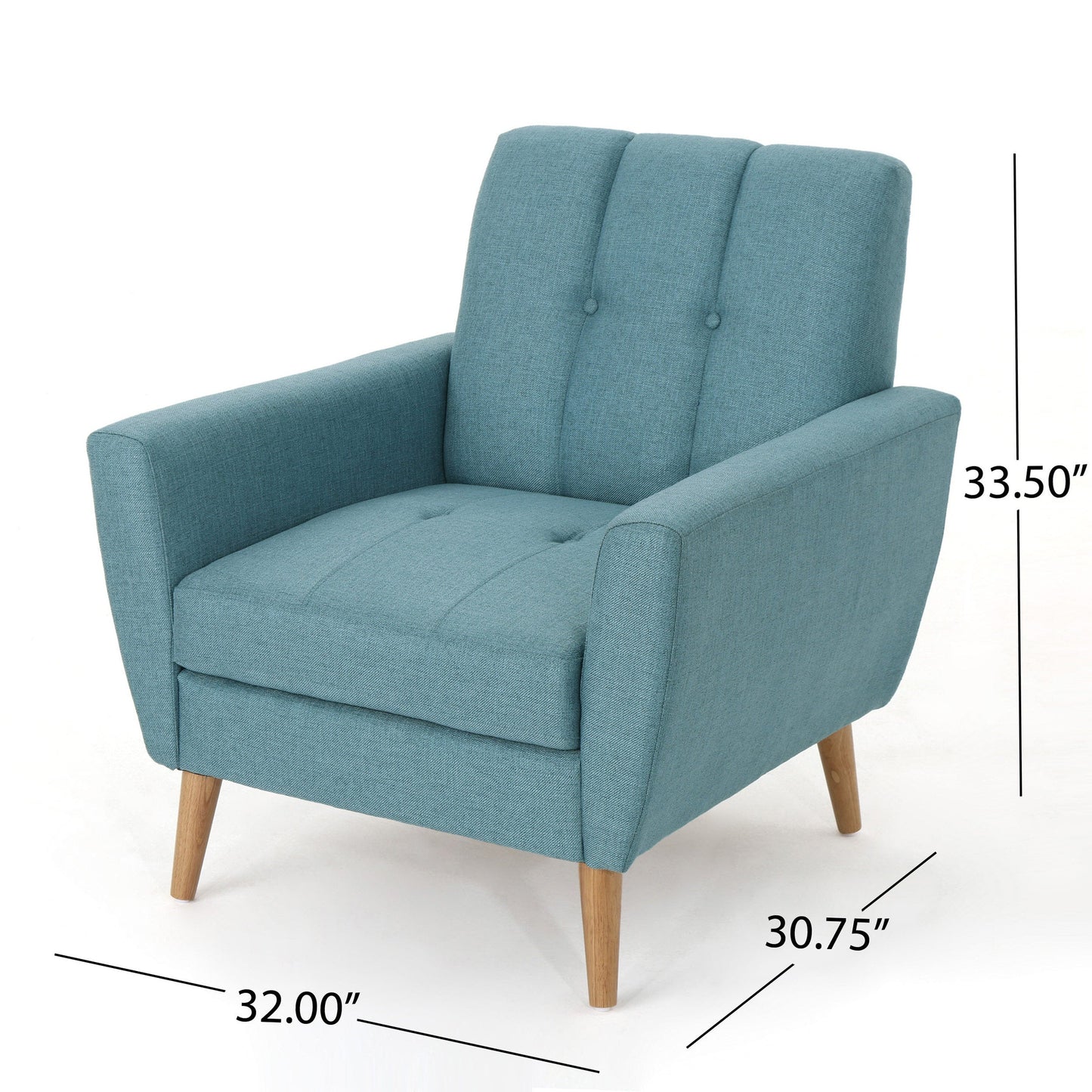 Mid Century Fabric Channel Stitch Club Chair