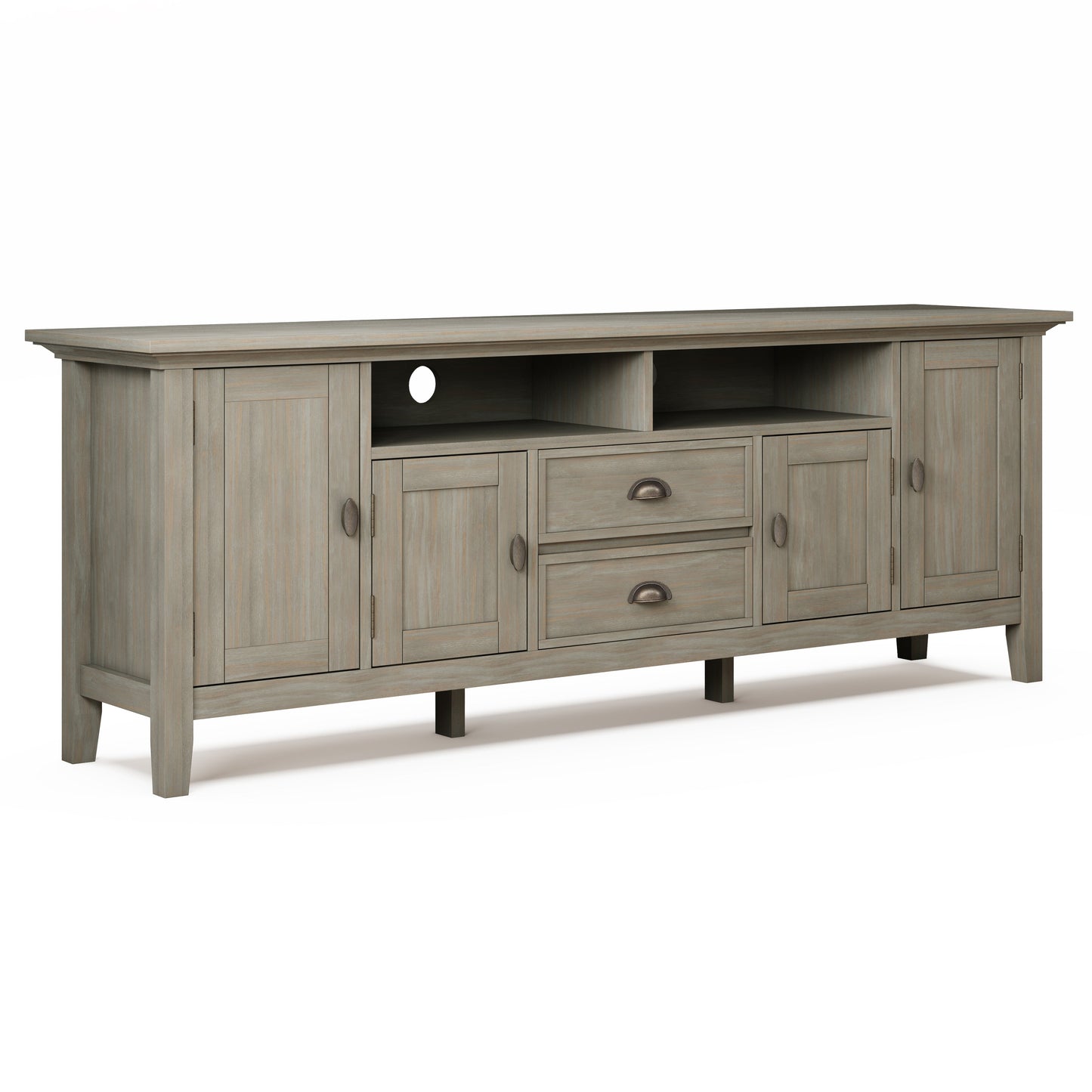 Redmond 72 Inch Wide Solid Wood TV Stand in Distressed