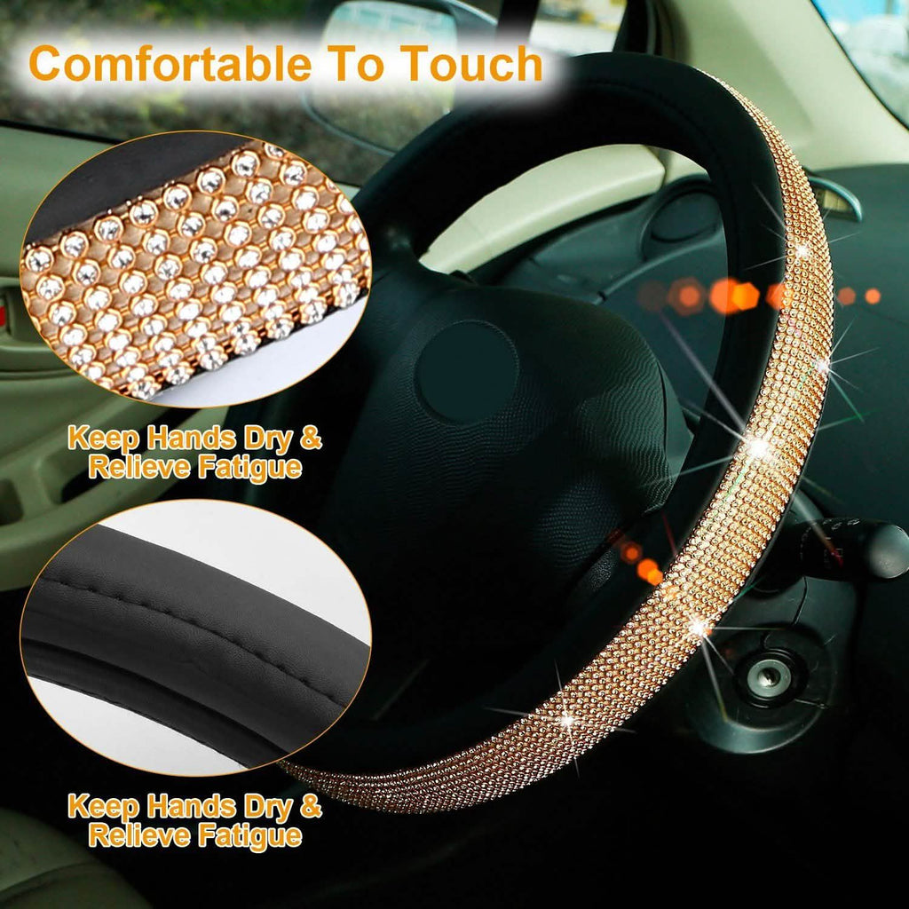 Leather Diamond Rhinestone Car SUV Steer Protector
