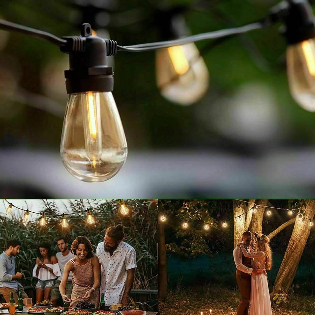 Guirlande lumineuse extérieure LED 15 ampoules S14 de qualité commerciale pour patio et jardin