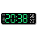 LED Digital Wall Clock with Large Display, Temperature & Humidity, Auto Light Sensor