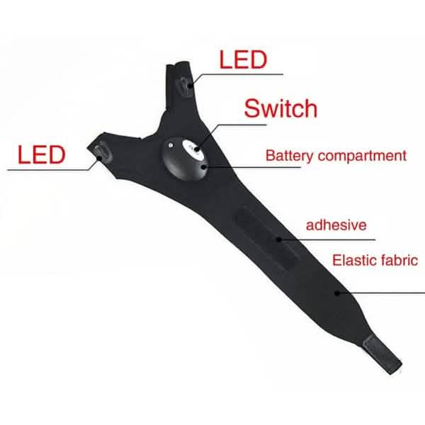 Gants sans doigts avec 2 lampes LED et sangle magique (type torche)