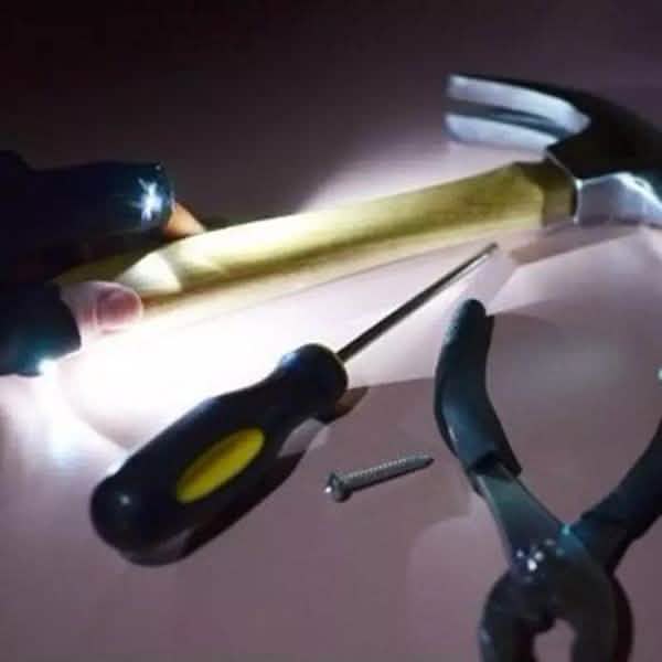 Gants sans doigts avec 2 lampes LED et sangle magique (type torche)