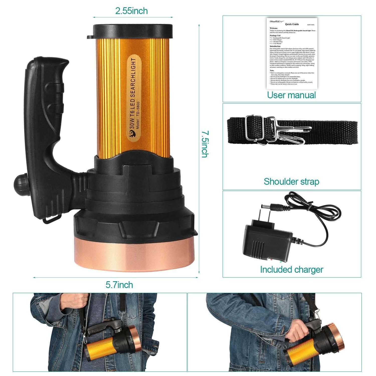 LED懐中電灯 IPX6防水 ハンドヘルドナイトライト