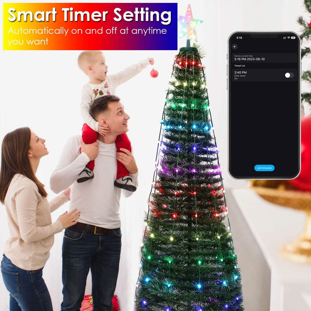 LED Lights Collapsible Christmas Tree Light with Remote App Control
