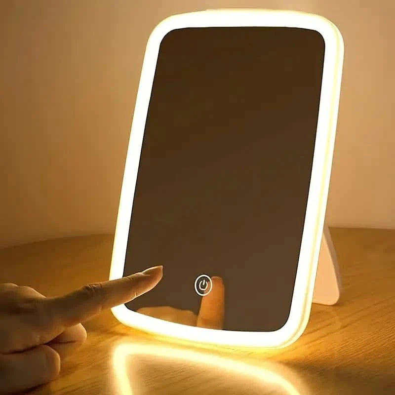 タッチセンサー付きLEDメイクアップミラー - 3色照明モード