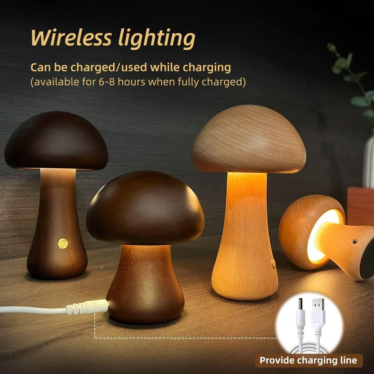 LED充電式クリエイティブマッシュルームテーブルランプ