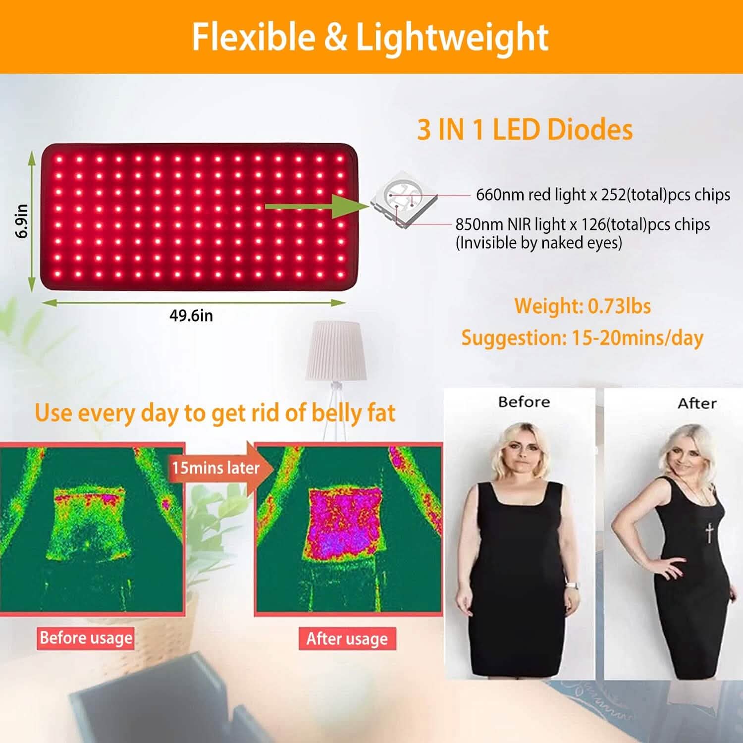 LED Red Light Therapy Belt