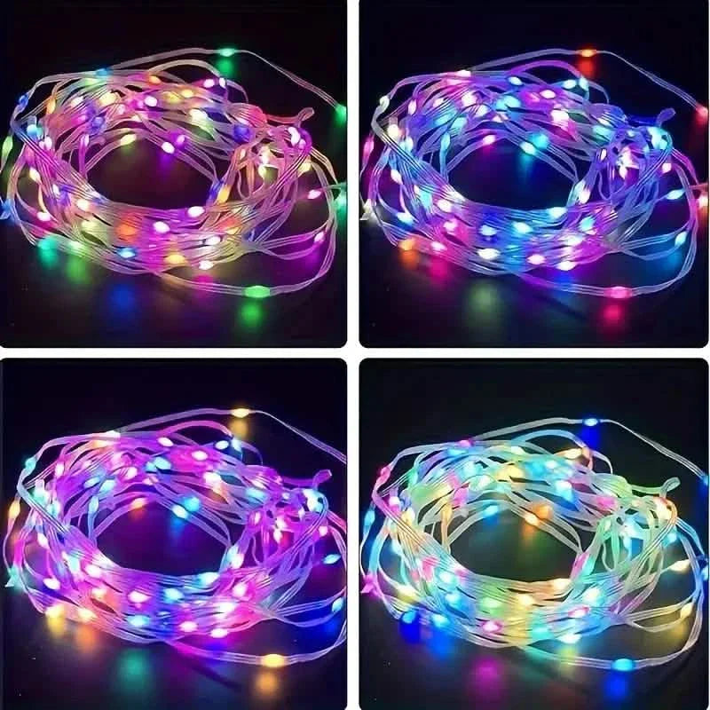 LED Rope Lights Outdoor, RGB Remote Control Fairy String Lights Plug In With 200 LEDs