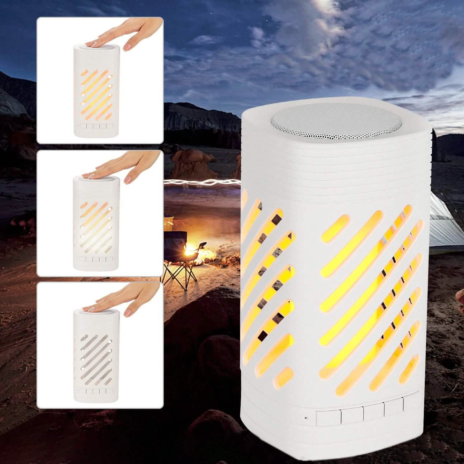 Lampe de camping rechargeable LED intelligente tactile avec haut-parleur Bluetooth