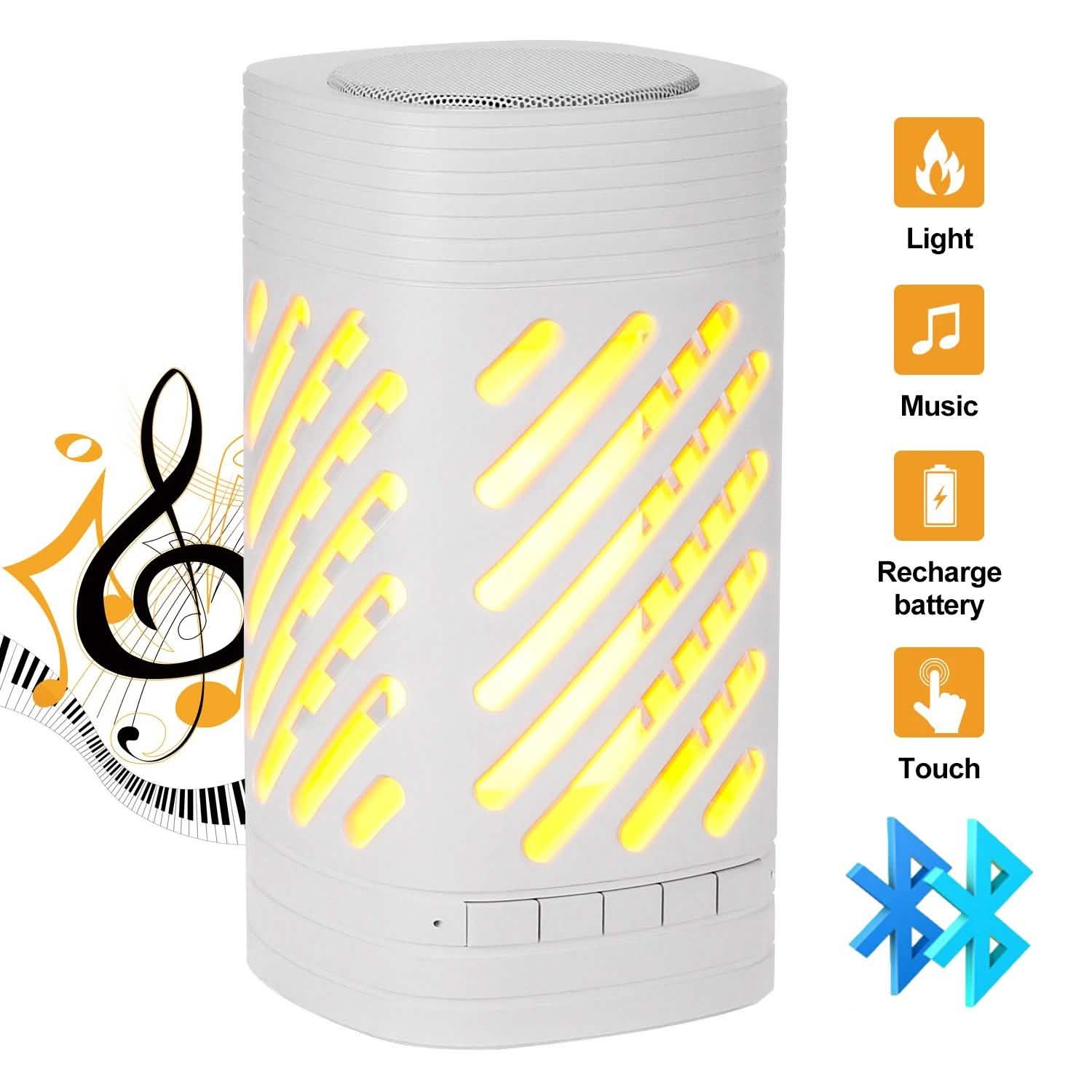 Lampe de camping rechargeable LED intelligente tactile avec haut-parleur Bluetooth