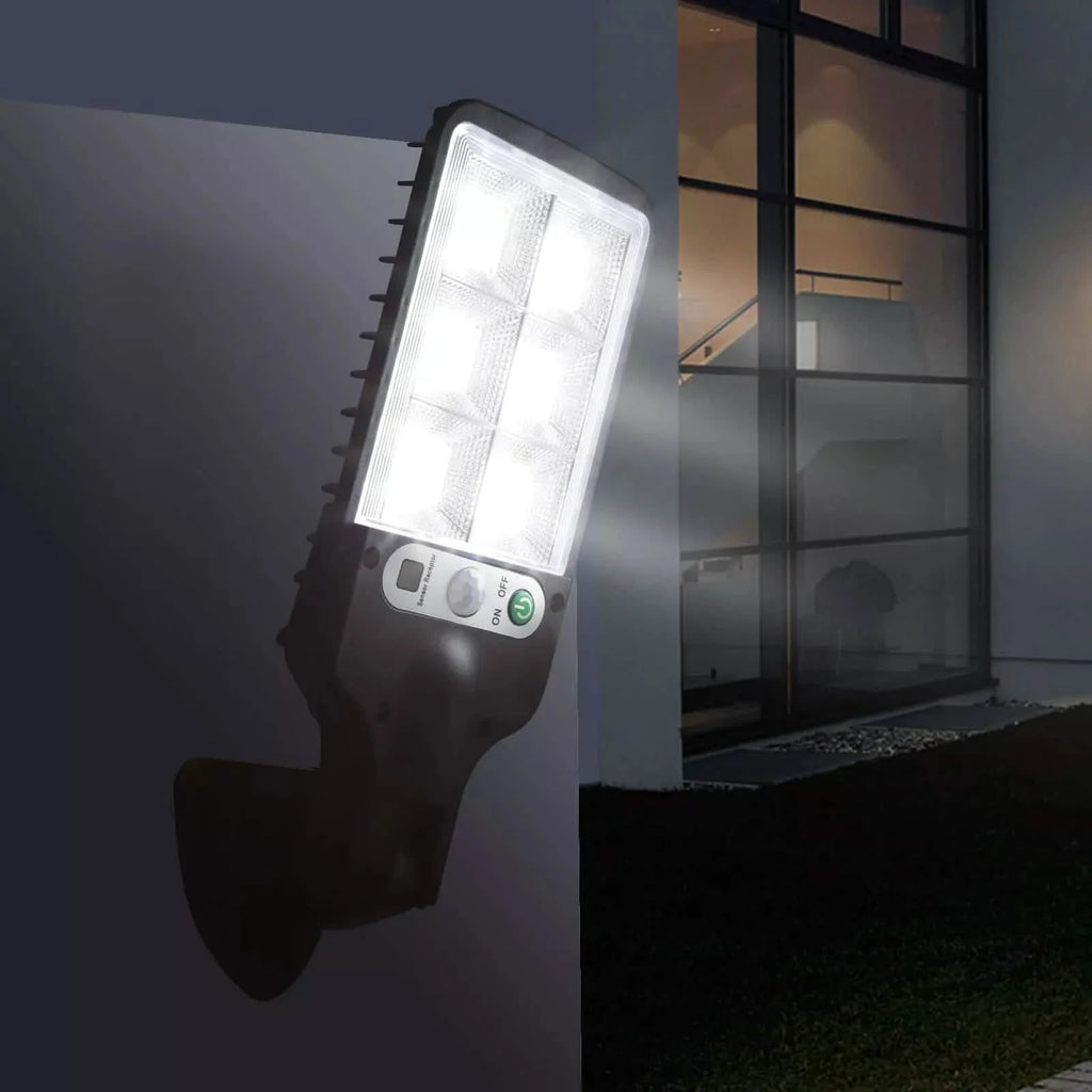 LED Solar Light Motion Sensor 3 Modes Flood Lamp Outdoor Street Wall Yard Garden