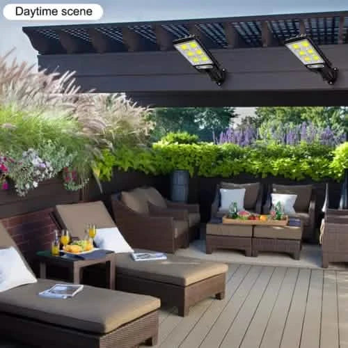 LED Solar Light Motion Sensor 3 Modes Flood Lamp Outdoor Street Wall Yard Garden