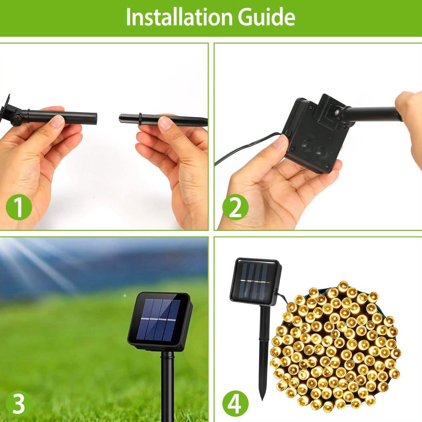 Guirlande lumineuse féerique solaire à LED