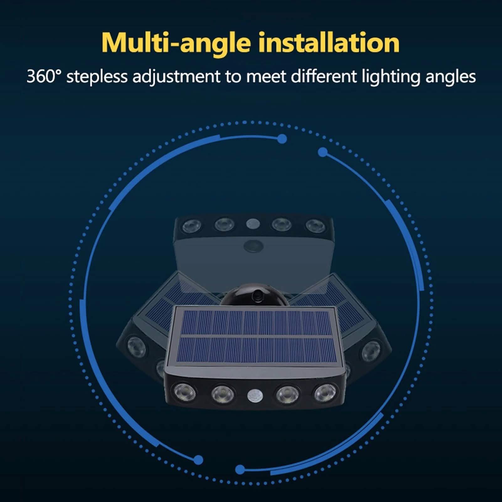 LED Solar Powered Wall Light Rotatable Waterproof Motion-Sensor Lights
