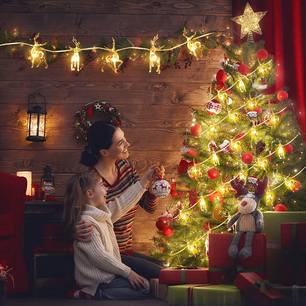 LED暖白色クリスマスライト トナカイストリングライト