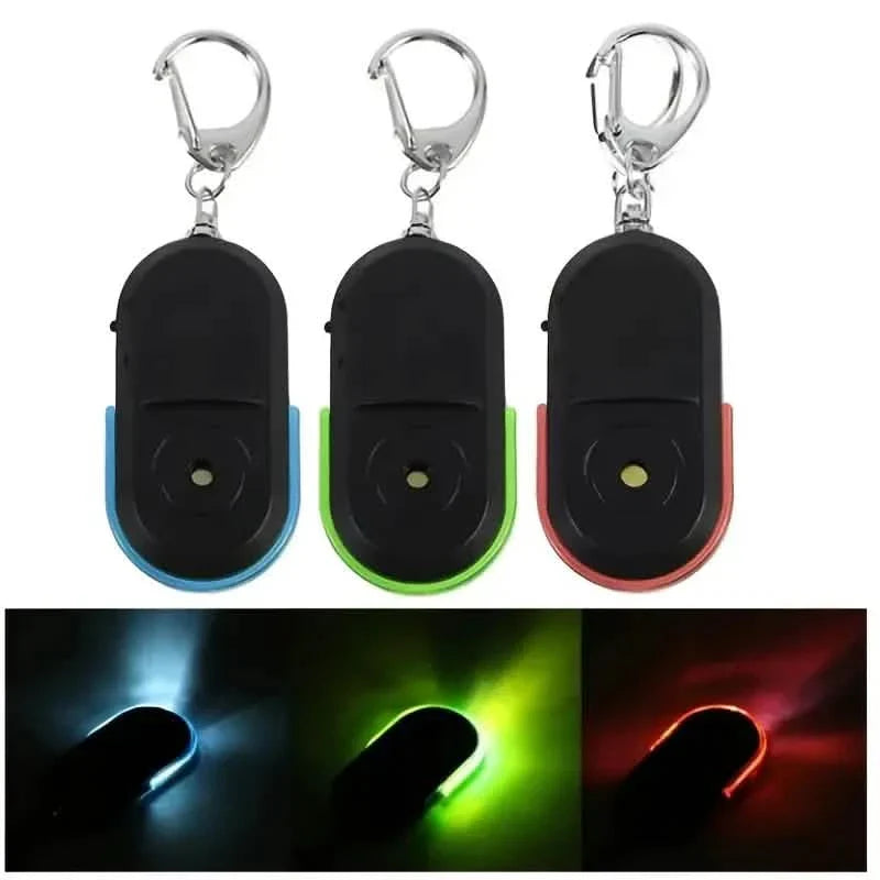 Porte-clés sifflet LED avec alarme sonore clignotante anti-perte, localisateur de clés avec anneau porte-clés