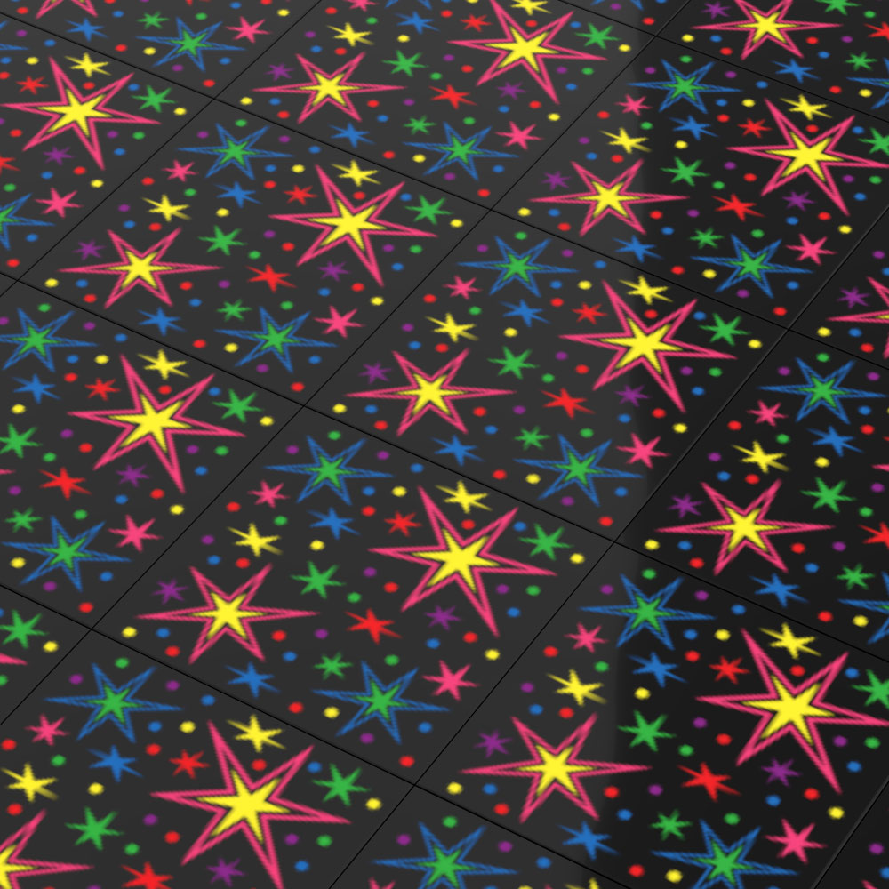 80's Arcade Carpet 6x6 Tiles (Bursts) - (Pack of 10)
