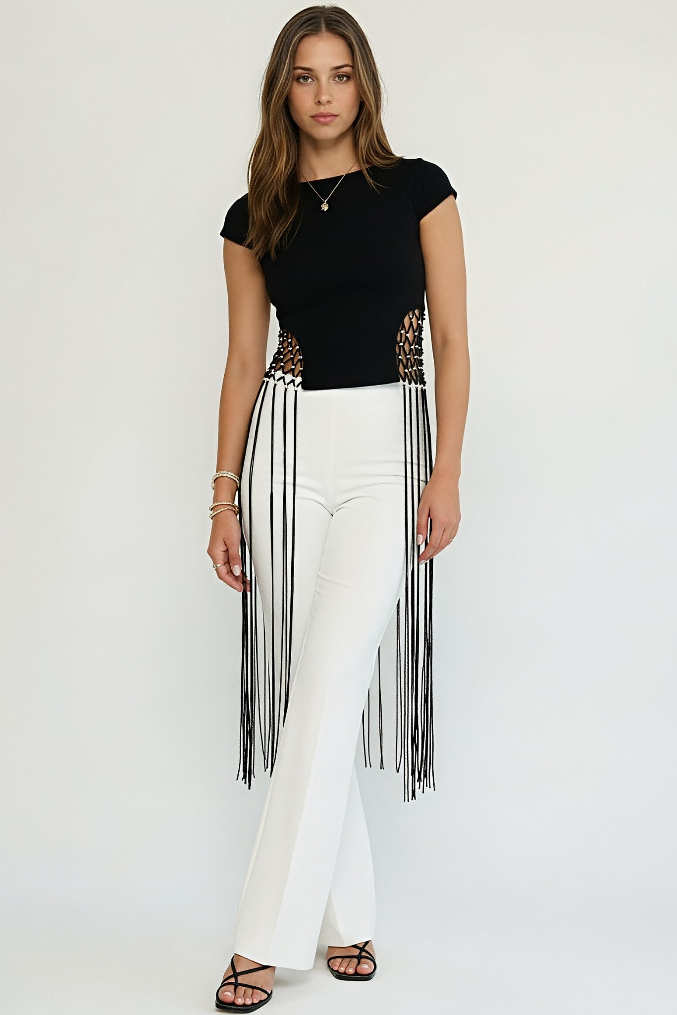 Leona Trouser Wide Leg White