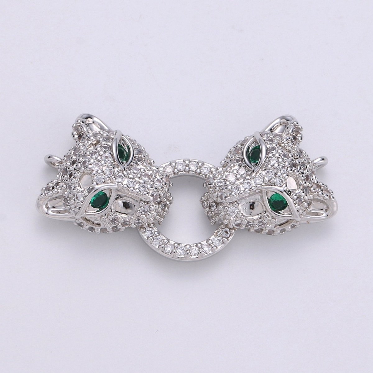 Leopard Charms Bracelet Connector Gold Silver Link Connector Animal Jewelry Supplies Component Curved for Bracelet Component F-446 F-447
