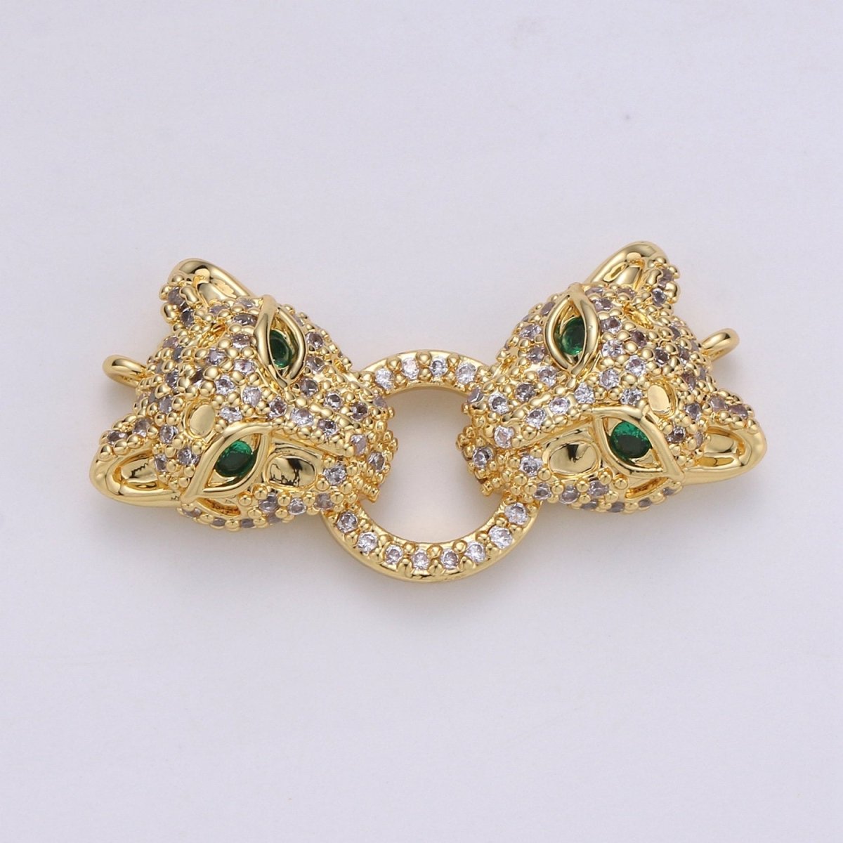 Leopard Charms Bracelet Connector Gold Silver Link Connector Animal Jewelry Supplies Component Curved for Bracelet Component F-446 F-447