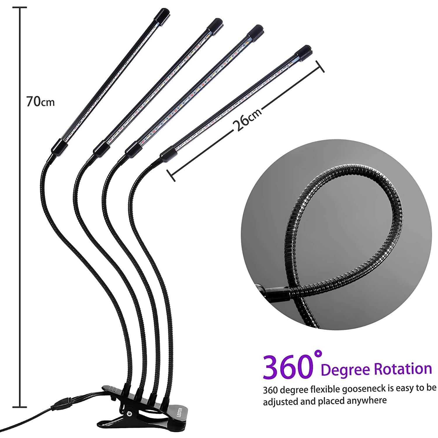 Lampe de croissance LEOTER pour plantes d'intérieur