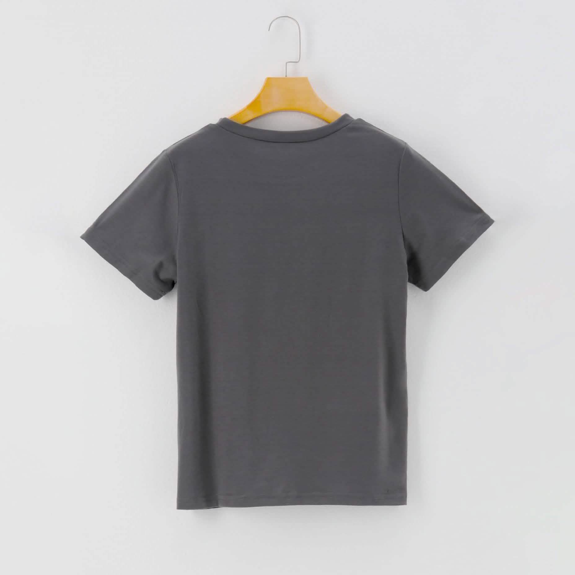 T-shirt décontracté à col rond et manches courtes avec imprimé lettres