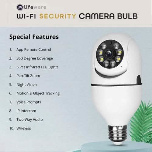 Caméra de sécurité sans fil 360° LifeWare